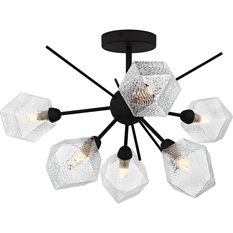 Albro 6-Light Semi-Flush Mount, Earth Black