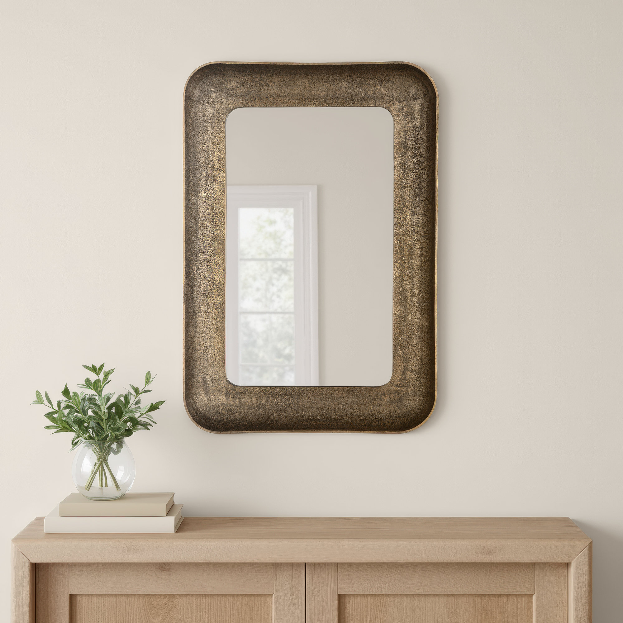 Ibis Antique Brass Mirror