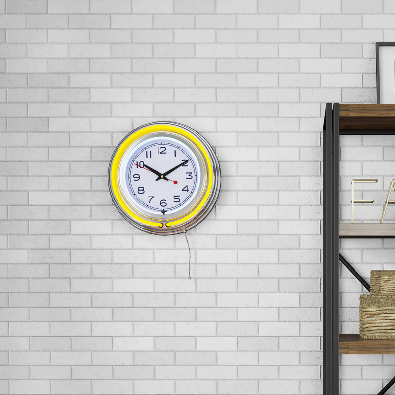 Horloge murale 14 po Atalee, Jaune