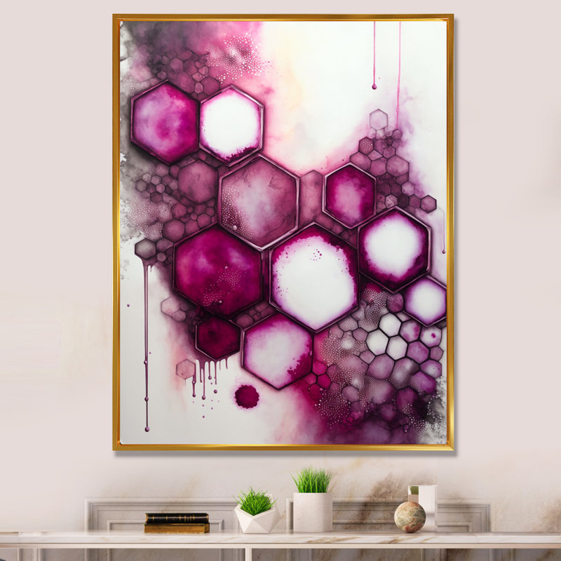 Ancien mystère in Viva Magenta IV - reproduction sur toile, L 30 po x H 40 po, Toile à cadre flottant doré