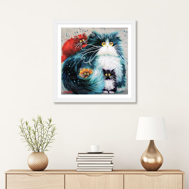 « purrenting » par kim haskins-impression sur image, H 24 po x l 24 po x P 1 po, Papier avec cadre blanc