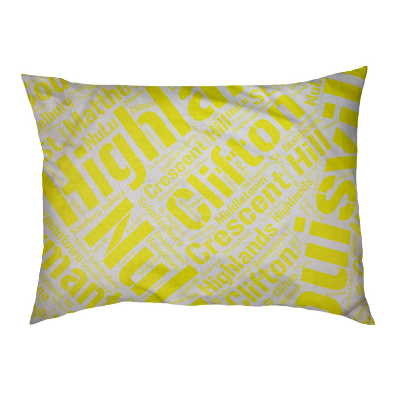 Coussin de chien « districts », Louisville, Grand (l 40 po x P 30 po x H 14 po), Jaune