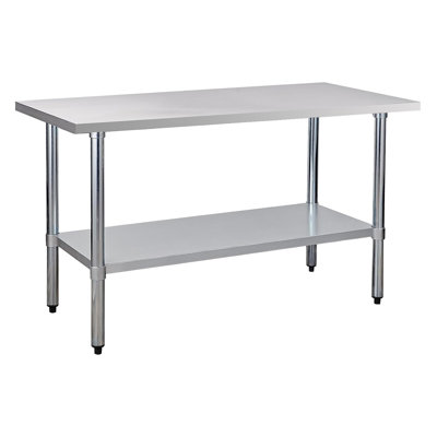 Table de travail commerciale en acier inoxydable de calibre 18 24 po x 60 po