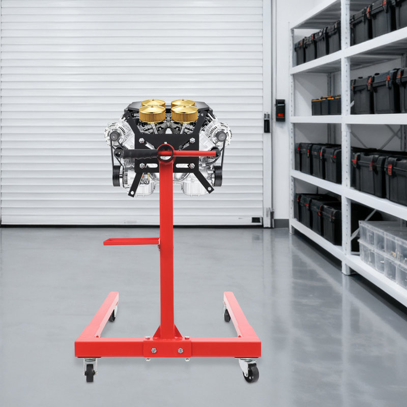 Rotating Engine Stand with 360 Degree Adjustable Mounting Head and Extra Tool Storage Tray 1250 lb Capacity