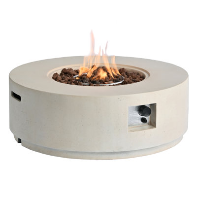 Rewis 50,000 BTU MGO Outdoor Propane Fire Pit with Steel Burner and Lava Rocks