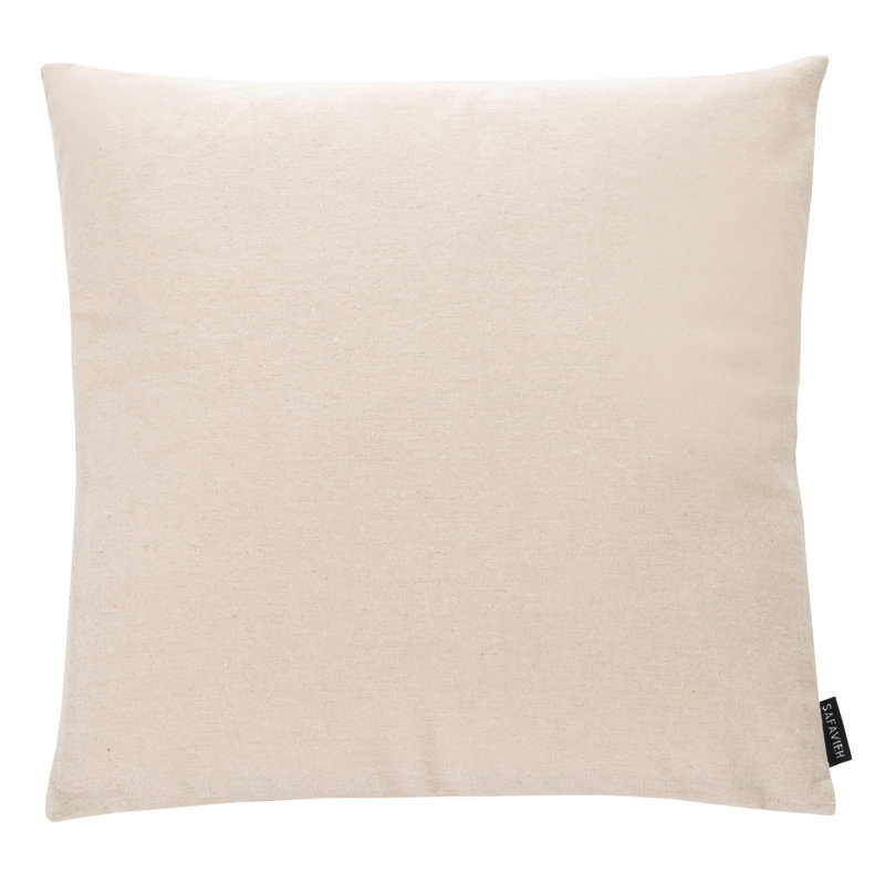Endra Chevron Navy and Tan Faux Leather Throw Pillow