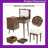 39" Wooden Makeup Vanity Desk with Adjustable LED Mirror, Flip-Top Design & Storage, Bohemian Style