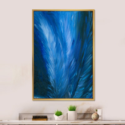 Plume bleue moderne - Peinture sur toile