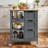 Baveline 27"x15" Classic Kitchen Cart, Kitchen Rack on Wheels with Solid Wood Top, Drawers and Multifunction Racks-81450453