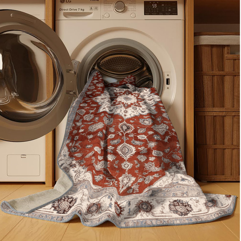 Tapis persan gris lavable à la machine