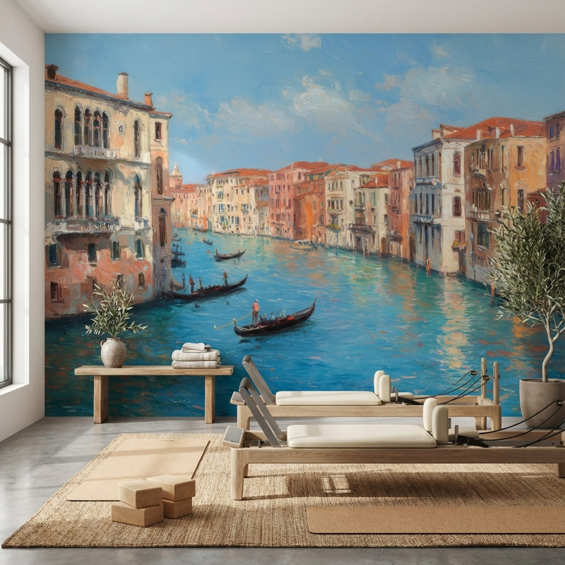 Papier peint double rouleau Venise, Non tissé, 120 po x 96 po