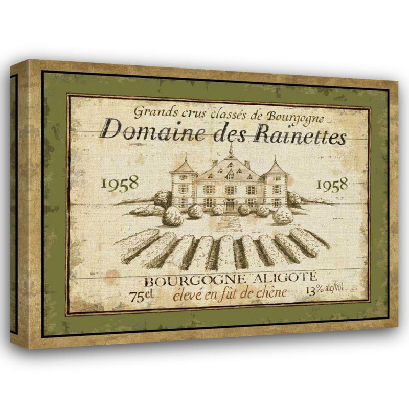 Ophelia & Co. Brissonnet, art sur toile tendue de la galerie Daphné: French Wine Label III, H 20 po x l 24 po