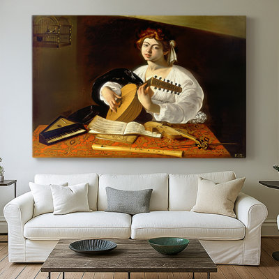 Le joueur de luth (version Wildenstein / Badminton) - Toile tendue Caravaggio-Gallery - c. 1596