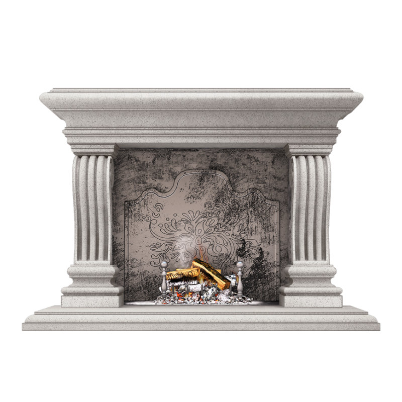 San Lazzaro Fireplace Surround, Acid Wash Gray