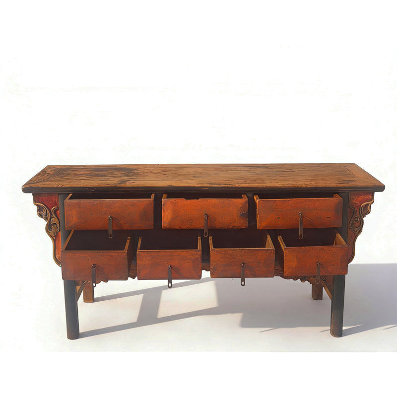 Antique Chinese 72" Long Apothecary Cabinet