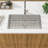 Stainless Steel 19" W Undermount Kitchen Sink with Sink Grid-98457799