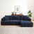 Chenille bleu foncé sélectionné