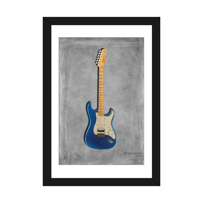 « garde-boue stratocaster 57 », impression sur toile tendue, H 24 po x l 16 po x P 1 po, Papier beaux-arts encadré noir