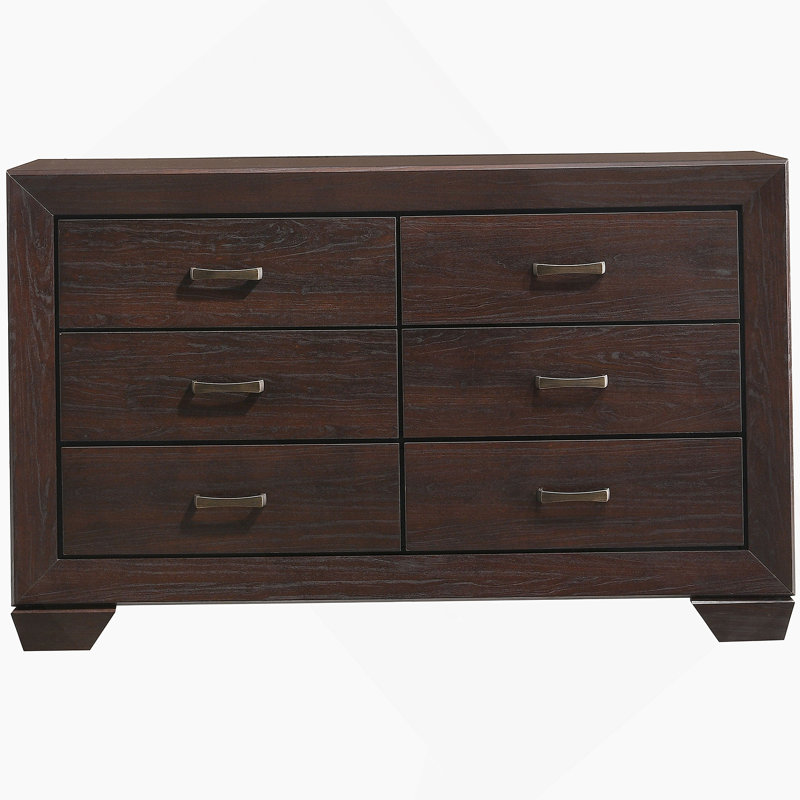 Commode 6 tiroirs, Marron foncé