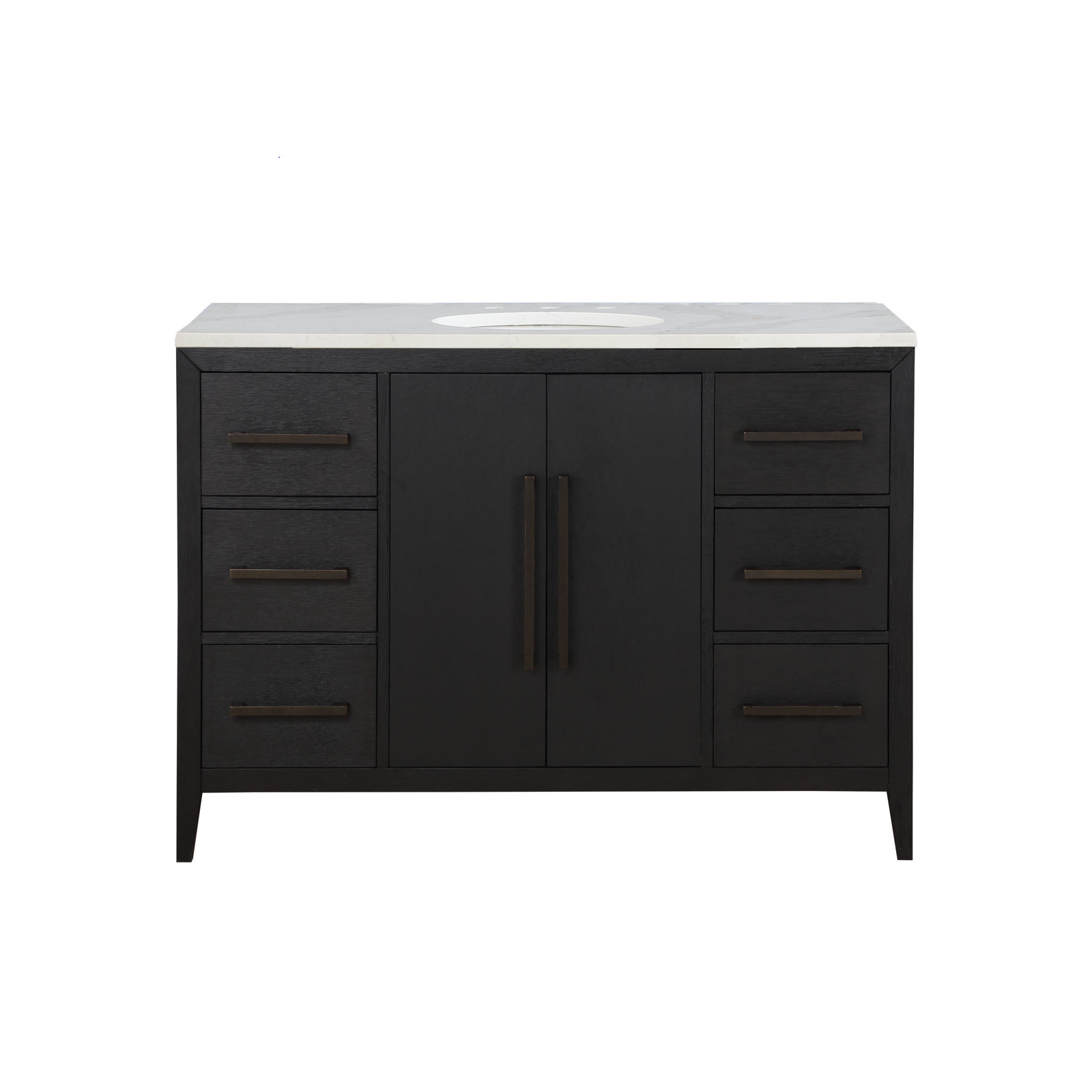 Alsup 48'' Single Bathroom Vanity, Dark Weathered Oak