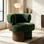 Fauteuil demi-tonneau rotatif moderne courbé et sculptural-2098891405