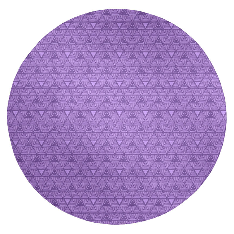 Tapis triangle en triangle dessiné à la main, monochrome, Rond 5 pi