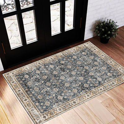 Tapis lavable 305 x 425 cm, style bohème, ne peluche pas, facile d'entretien, idéal pour les zones de passage fréquent comme le salon, la chambre à coucher, le bureau, la table basse ou la cuisine. Grand tapis.