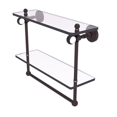 Jarrell 2 Piece Glass Tiered Shelf with Towel Bar