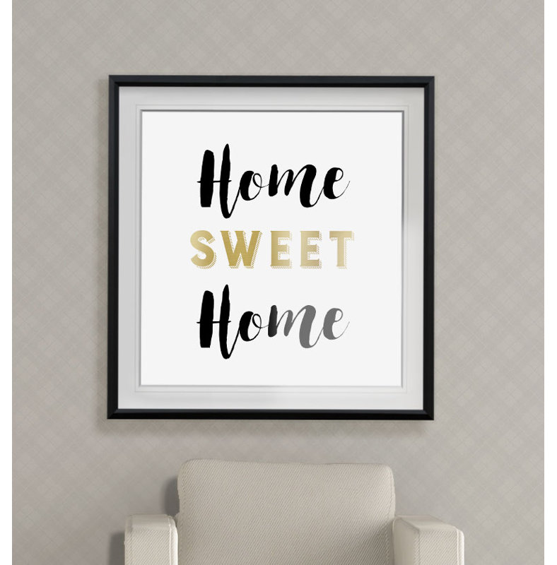 « home doux home », art textuel encadré, H 37 po x l 37 po x P 1,5 po, Cadre noir