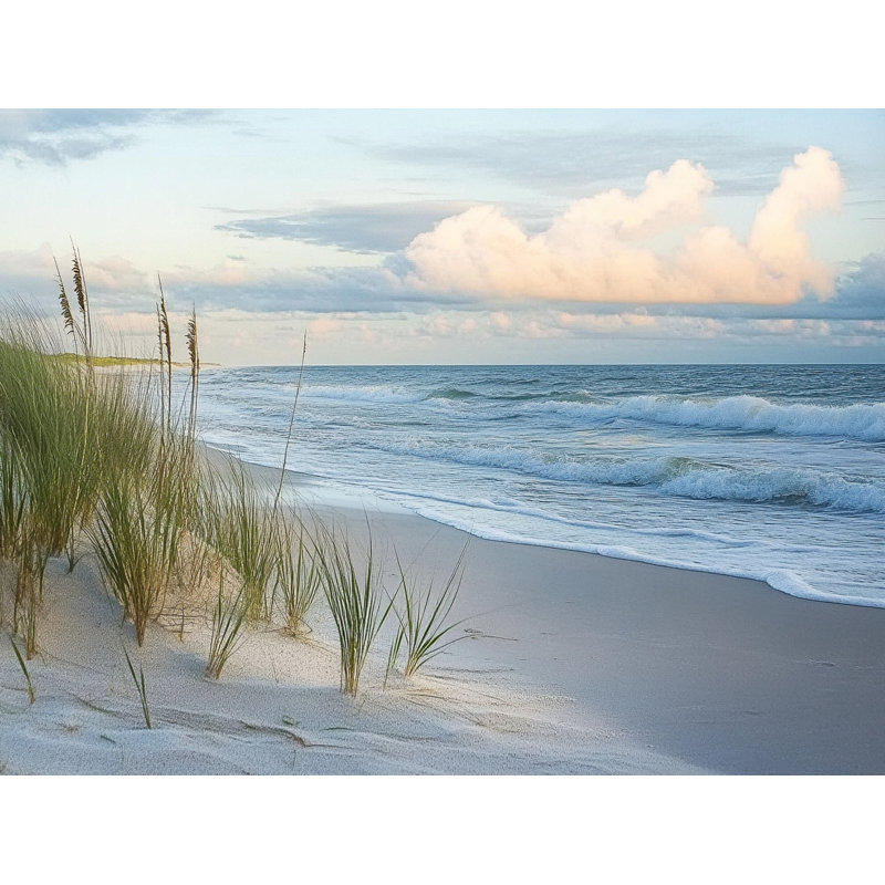 «Morning Breeze Over Coastal Dunes», art mural sur toile tendue, H 30 po x l 40 po