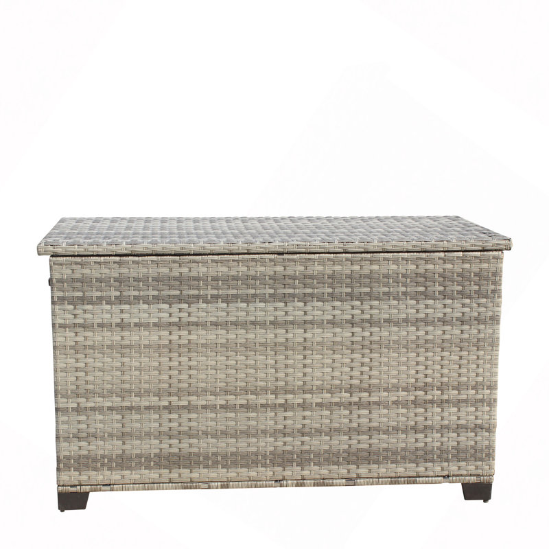 Boîte de terrasse, boîte de rangement pour meubles de patio en osier