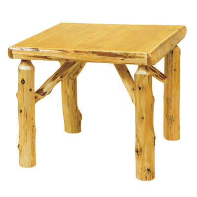 Table de salle à manger Fireside Lodge Cedar Log - 36 po - Naturel - Verre liquide