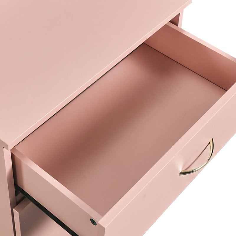 25.98'' Tall 3 - Drawer Nightstand, Pink