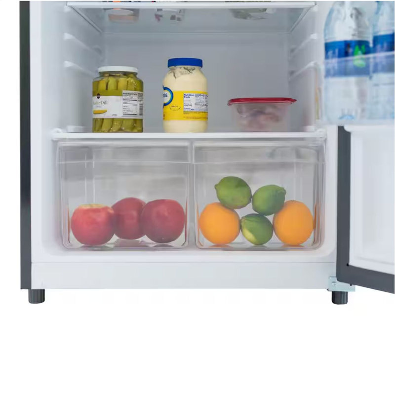 Magic Chef 10.1-cu. ft. Refrigerator with Top Freezer in Platinum Steel, Gray