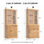 Bibliothèque 71 po x l 94,5 po avec portes en verre et grands tiroirs de rangement (2A + 2D)
