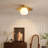 Modern Brass 12.99" 1-Light Semi-Flush Mount Light with Opal Glass Globe