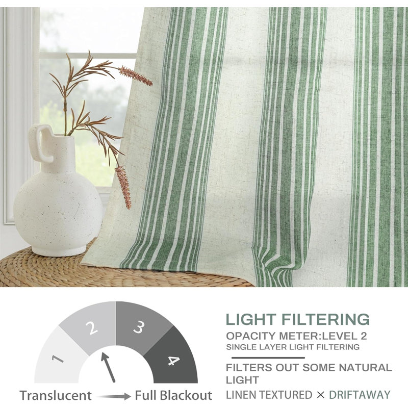 Rideaux semi-transparents avec passe-tringle Chris, L 52 po x L 108 po, Vert Loden