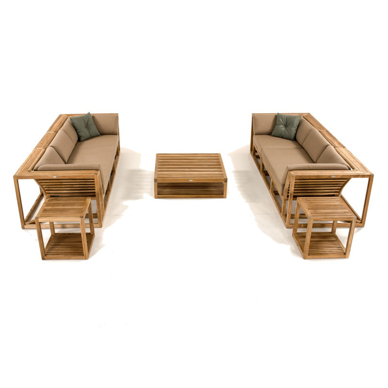 Westminster Teak Outdoor 7 - Piece Teak Conversation Set, Beige