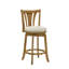 Tabouret de bar en bois d'hévéa à hauteur de comptoir ou de bar Millside avec siège en tissu-44124912-44124910