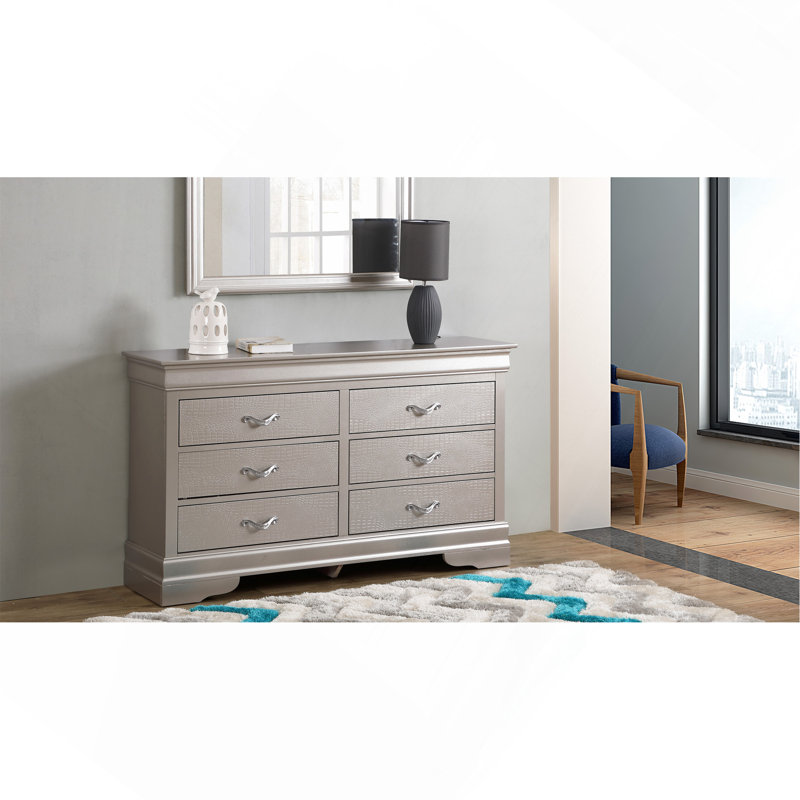Commode Lorana G6500-D, champagne argenté, Champagne