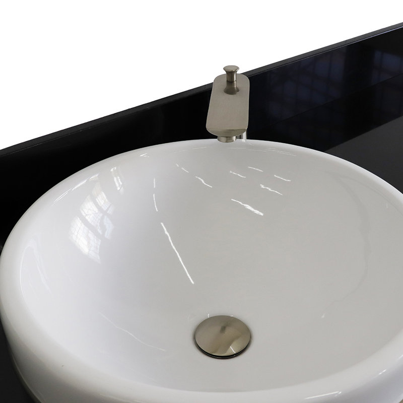 Ensemble de meuble-lavabo simple 61 po Strattenburg, Granite noir Galaxy