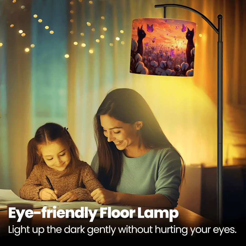 Lampe sur pied à arc avec abat-jour ajustable Magical Sunset