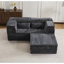Canapé à compression Mahjong, canapé-lit convertible au sol, canapé modulaire modulaire désossé DIY, aucun assemblage requis, tissu polaire circulaire, surdimensionné 2 places avec 1 repose-pieds, gris foncé-132853959