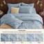 Bed-in-a-bag Bourgogne Pintuck - simple / simple TG - ensemble d'édredon à plis pincés bleu minéral avec draps, taies d'oreiller et taies décoratives pour dortoir (ensemble de 5)-105523229-105523230