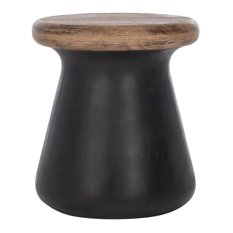 Kaziya Solid Wood Top End Table, Black