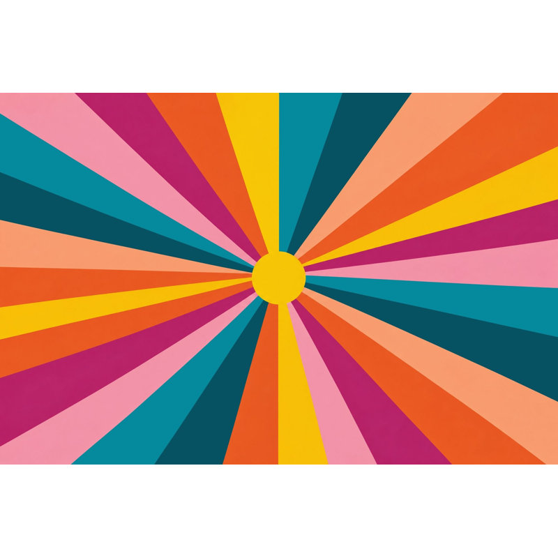 Papier peint Radial Sunburst, 120 po x 96 po, Non tissé