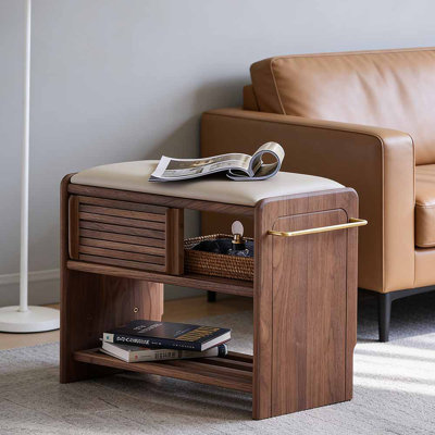 Japanese style simple shoe storage bench