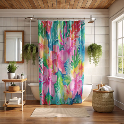 Tropical Blossoms - 1 Piece Standard Shower Curtain