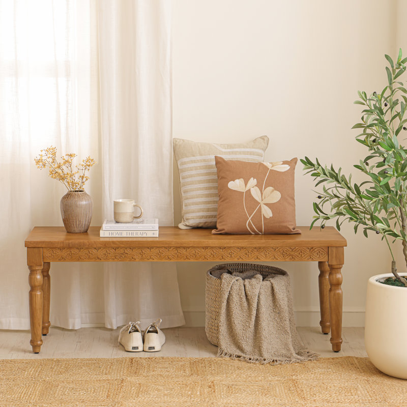 Banc en bois massif 53 po Carvella
