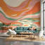 Papier peint abstrait, décoration murale ondulée et vibrante-464954481-464954480